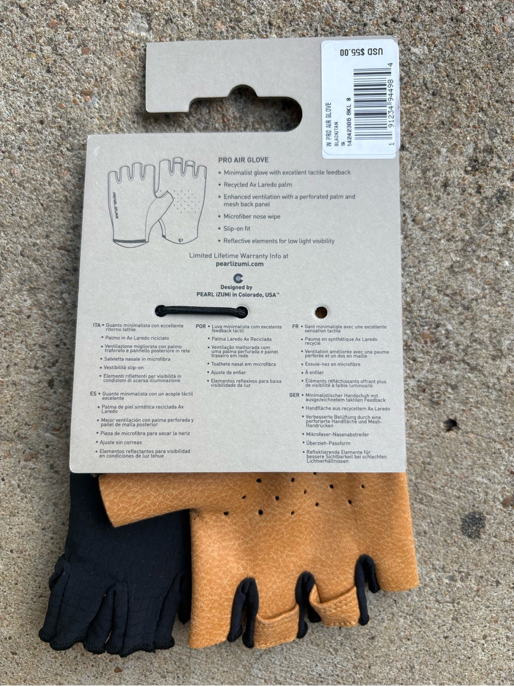 NWT Pearl Izumi Women’s PRO Air Gloves Black/Tan Small - Picture 3 of 6